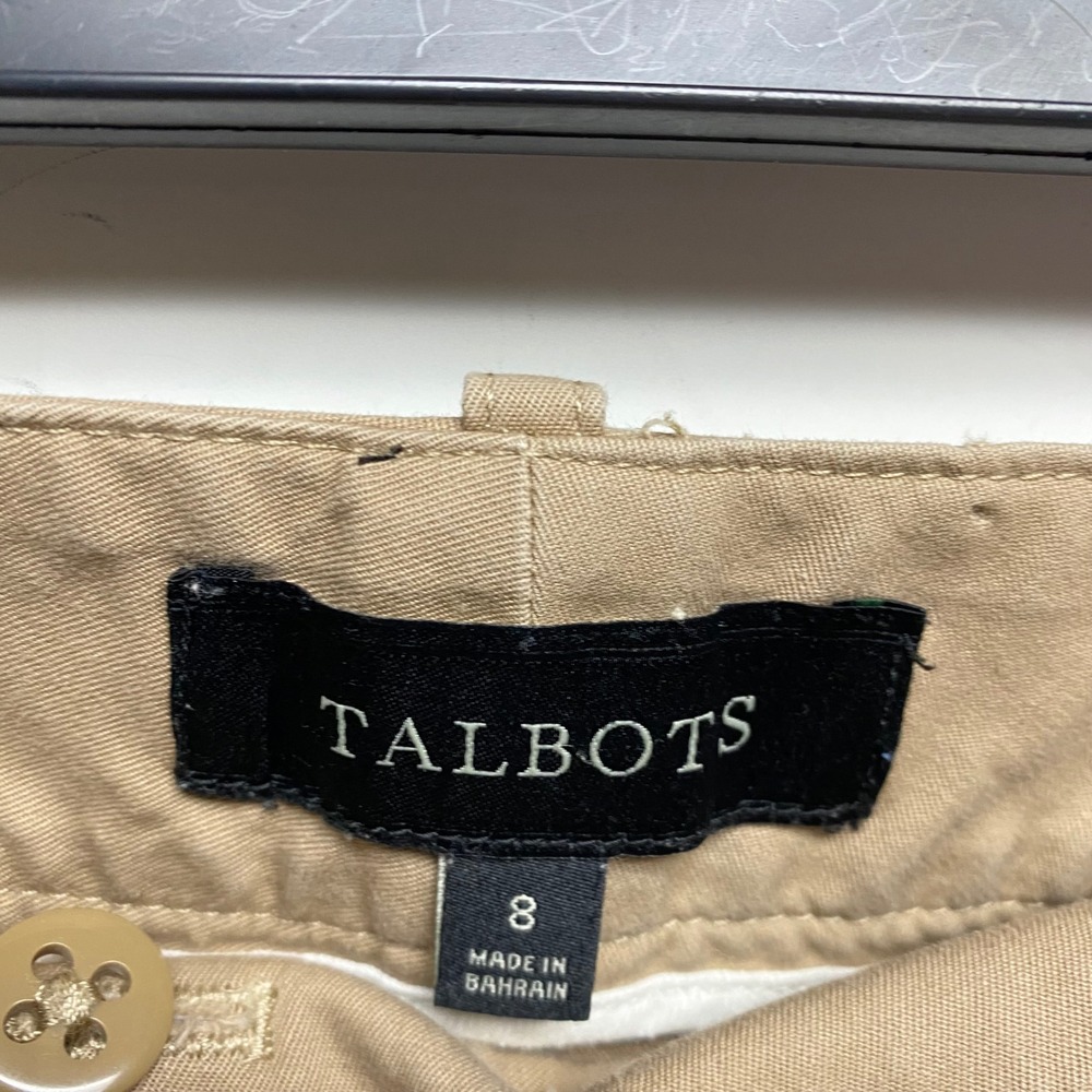 Talbots Women's Khaki Chino Pants Cropped Leg Cuffed Size 8‎ - Picture 8 of 11